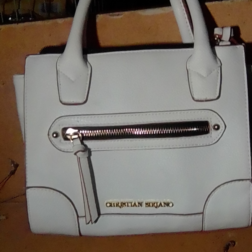 Christian Siriano Purse White Leather